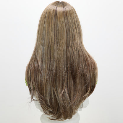 Ainsley | Blonde Highlight Mixed Brown | Straight | T-Part 13*5*1 Lace Front | 28 Inches | SM9123 | Apn Popinrow
