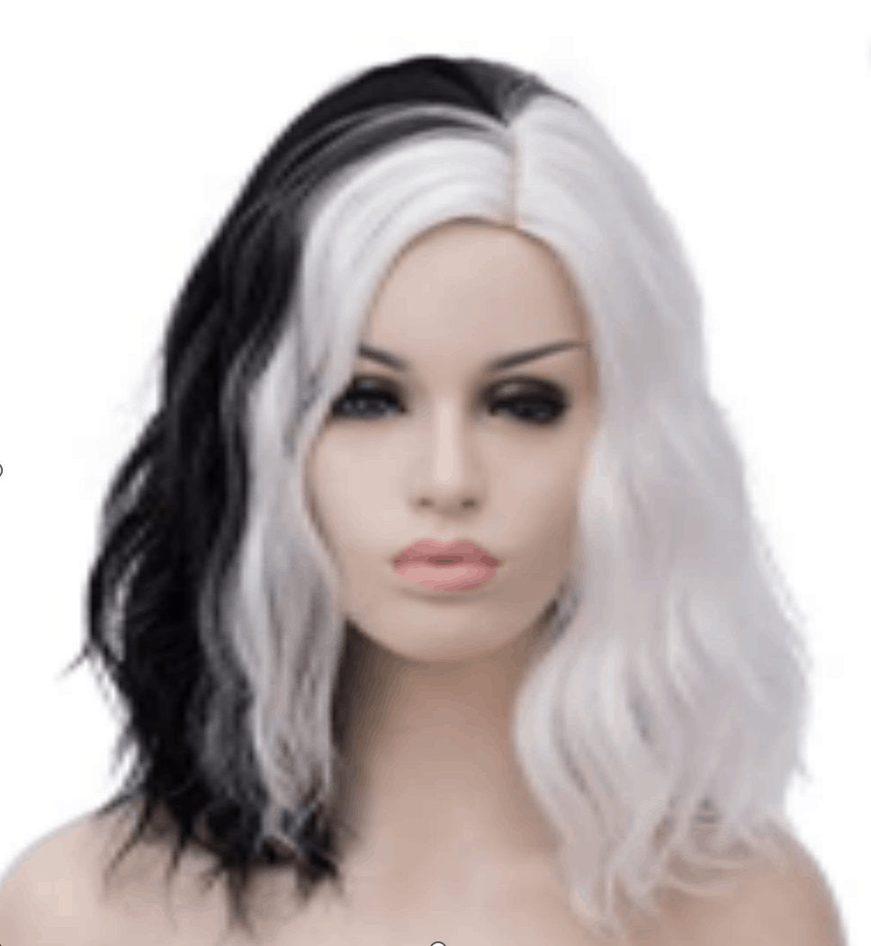 Daphne | Cosplay | Black & White | Wavy Bob | 14 Inch | CSWSJ01 | Apn Faith