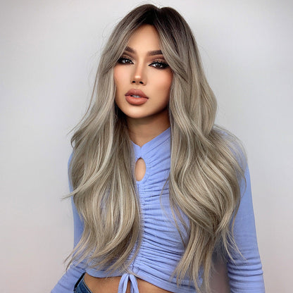 Gray Gradient | Curly Wave| Synthetic Wig | 26inch | SM457 | Apn 51talk