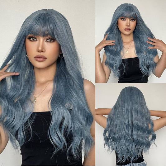 ReignBlue | Long Curly Wigs with Bangs | 26 inches | LC194-1 | Apn Popinrow