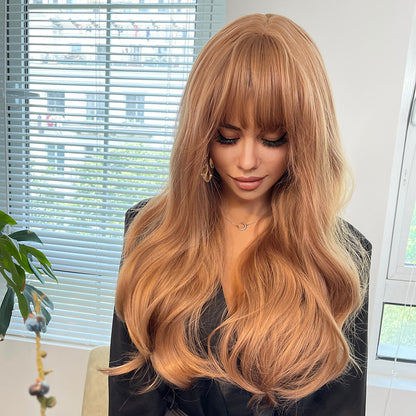 Long Brown with Bangs | Long Wave | 30 inch | SM8010 | Apn 51talk