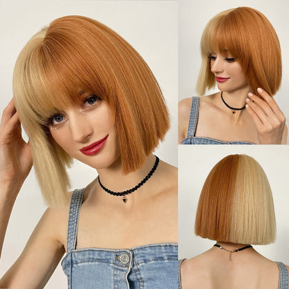 Cosplay | Golden Orange | Straight Bob | 12inch | Apn Prtheuscn1