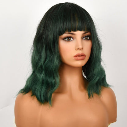 Dark Green | Short Curly | 13 inch | Apn VIPS