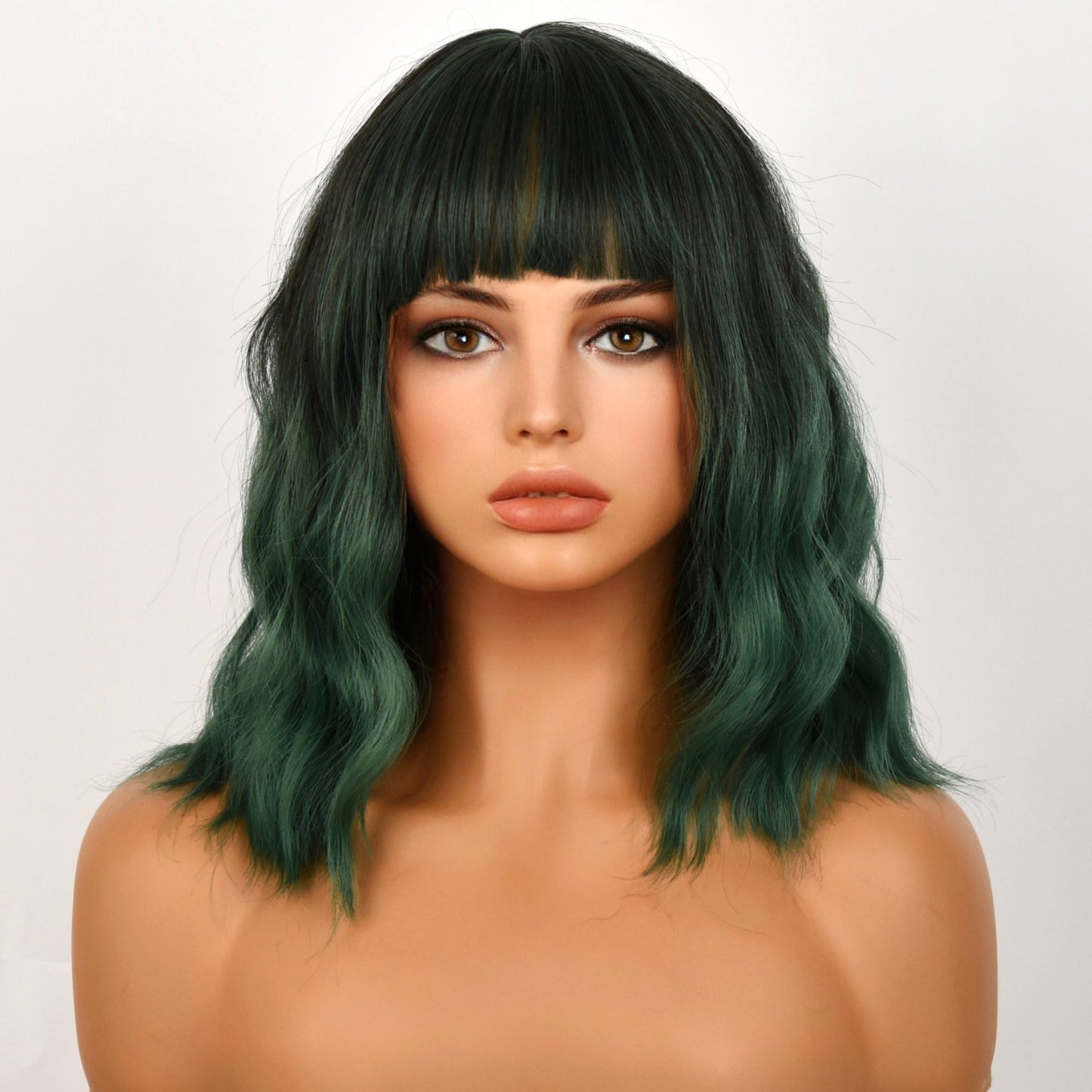 Dark Green | Short Curly | 13 inch | Apn VIPS