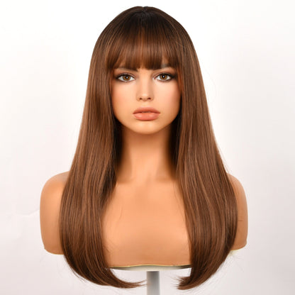 Brown Gradient | Straight Bob with Bangs | 26 Inch | Apn Prtheuscn1