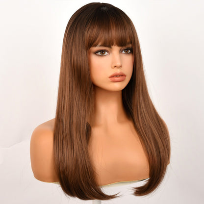 Brown Gradient | Straight Bob with Bangs | 26 Inch | Apn VIPS