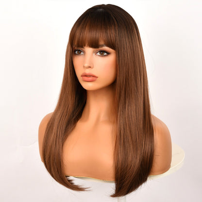 Brown Gradient | Straight Bob with Bangs | 26 Inch | SM8013 | Apn 51talk