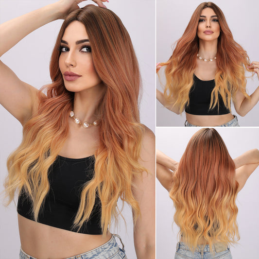 Kamila | Ombre Orange and Yellow Wig | Loose Wave Wig | 28 inch Wig | TM Pop