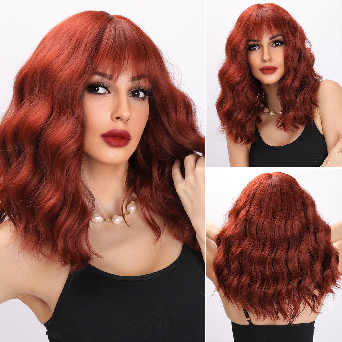 Sadie | Orange Wig | Short Curly Hair With Bangs | 14 inch Wig | SM034 | Apn Popinrow