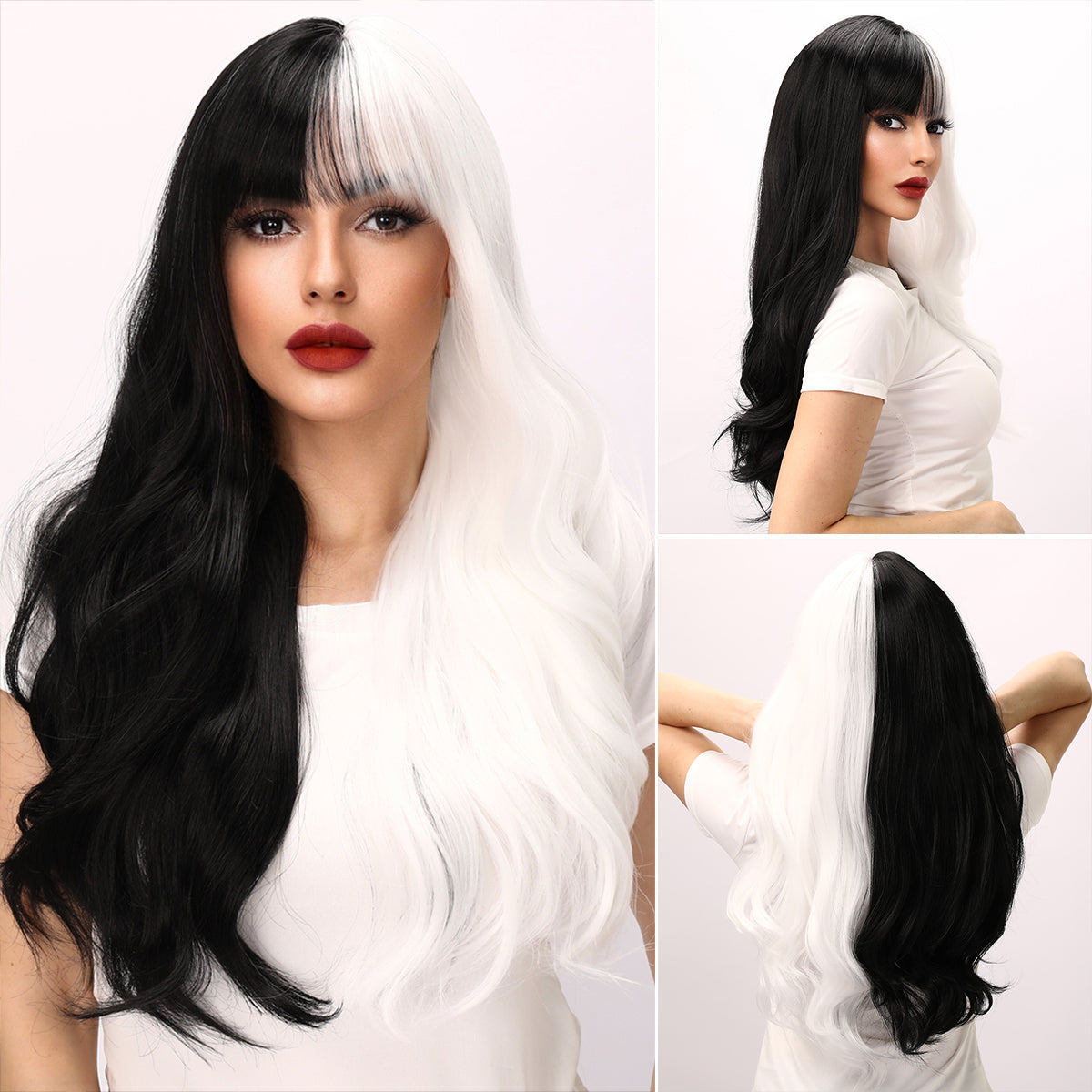 Tessa | Cosplay | Black and White Wig | Long Body Wave Wig | 26 Inch Wig | TM Pop