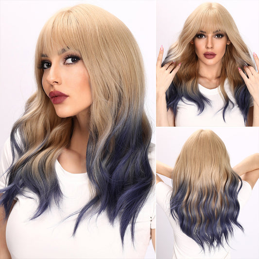 Cataleya | Dark Blue dyed Blonde Wig | | Body Wave Wig | 30 inch Wig | TM Pop