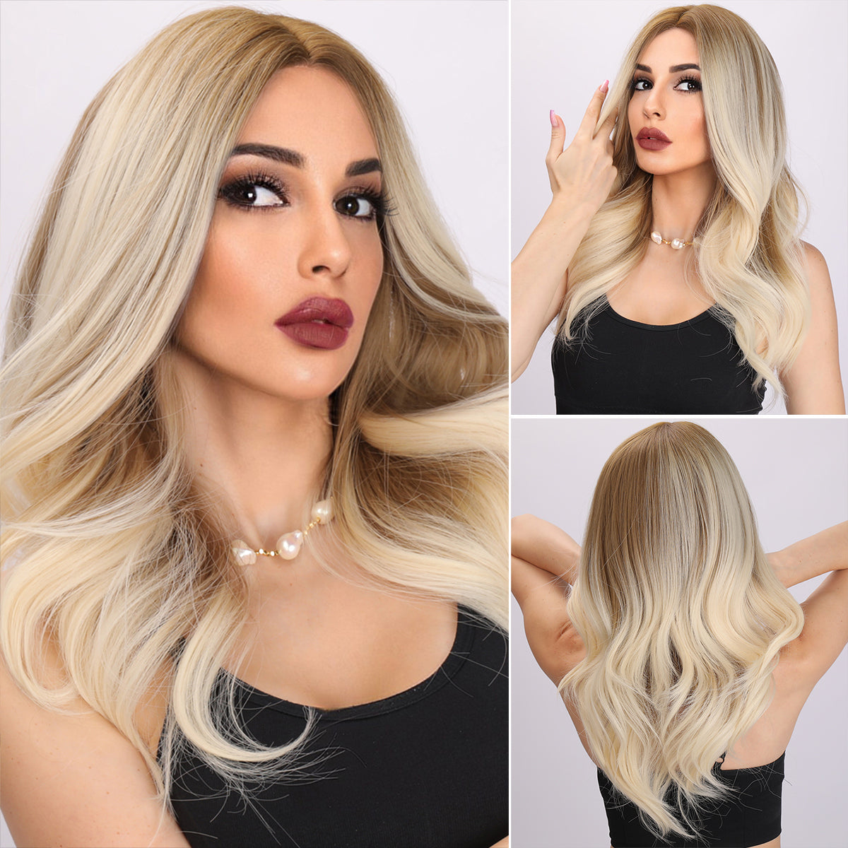 Annie | Blonde and Brown Gradient Wig | Loose Wave Wig | 22 inch Wig | TM Pop