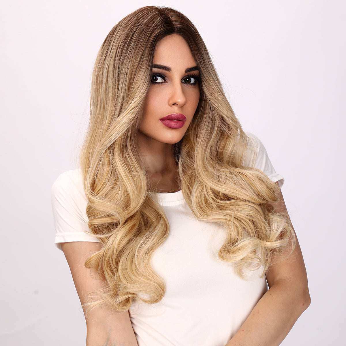 London | Ombre and Blonde Wig | Deep Wave Wig | 26 inch Wig | TM Pop