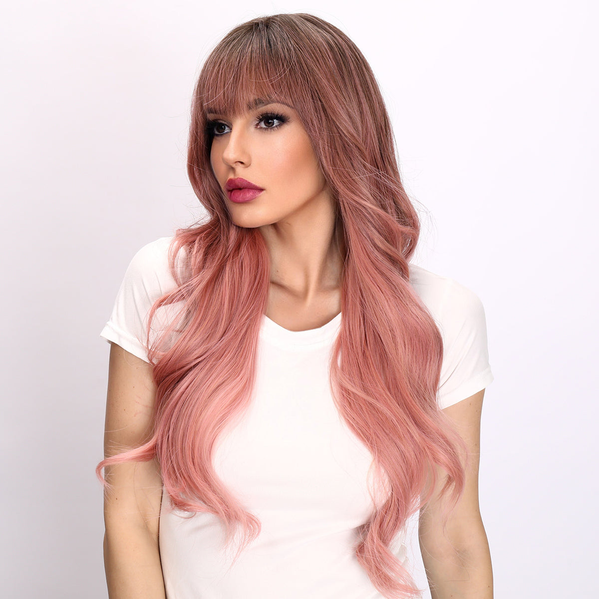 Aliyah | Pink and Ombre Wig | Deep Wave Wig | 26 inch Wig | TM Pop