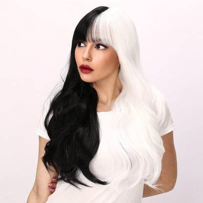 Tessa | Cosplay | Black and White Wig | Long Body Wave Wig | 26 Inch Wig | TM Pop