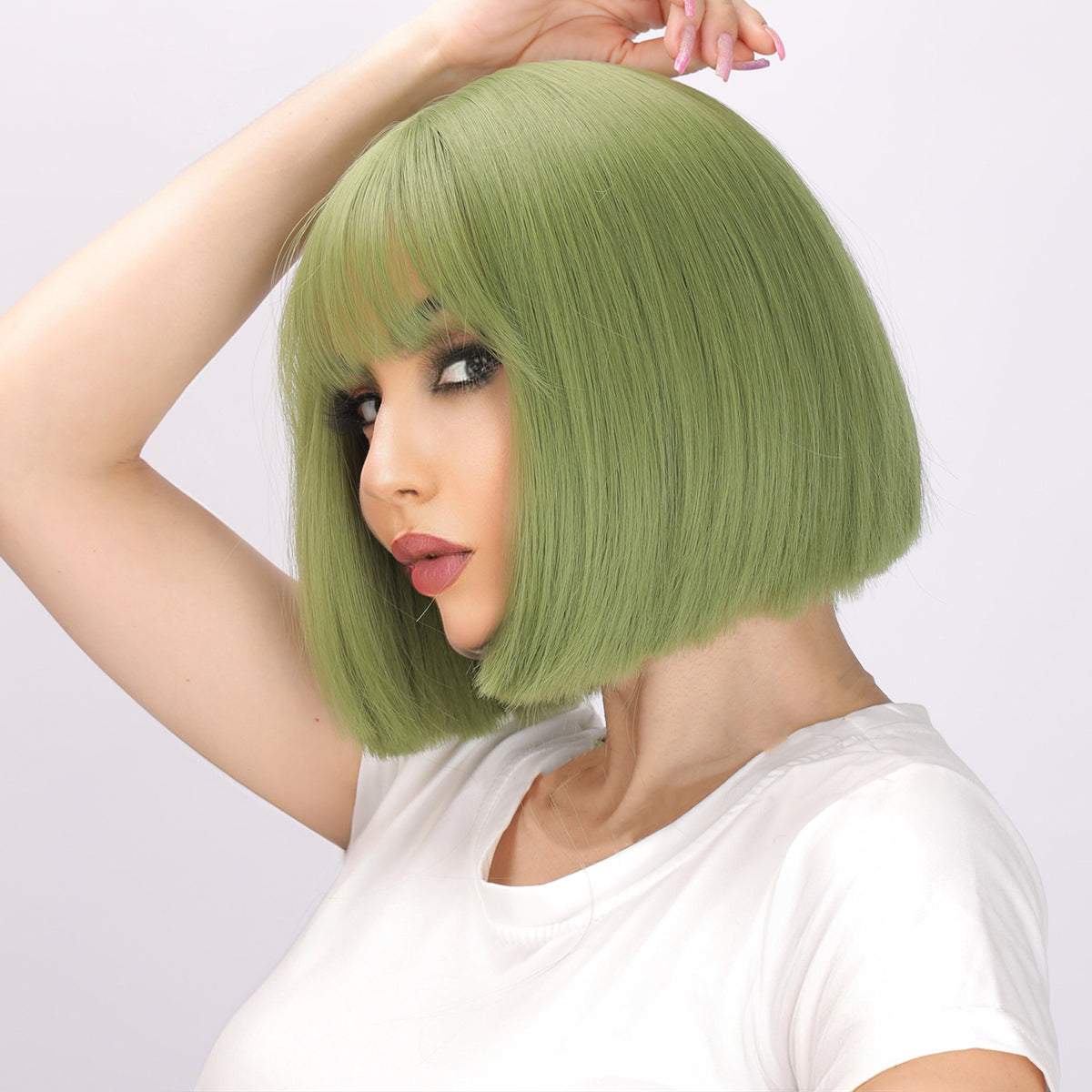 Juliet | Green Wig | Bob Wig | 12 inch Wig | TM Pop