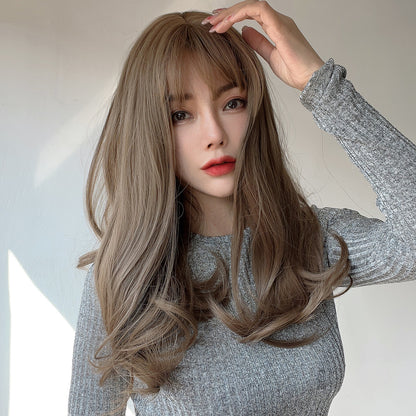 Logan | Light Brown Wig | Long Curly Wig with Bangs | 20 inch Wig | SM8012-2 | Apn Popinrow