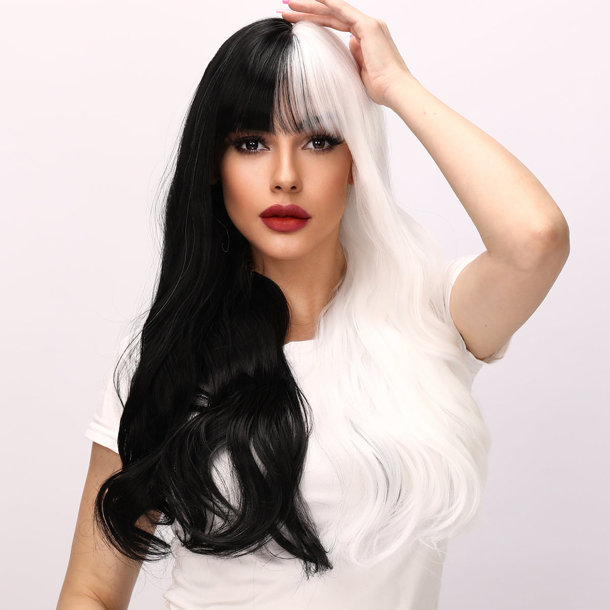 Tessa | Cosplay | Black and White Wig | Long Body Wave Wig | 26 Inch Wig | TM Pop