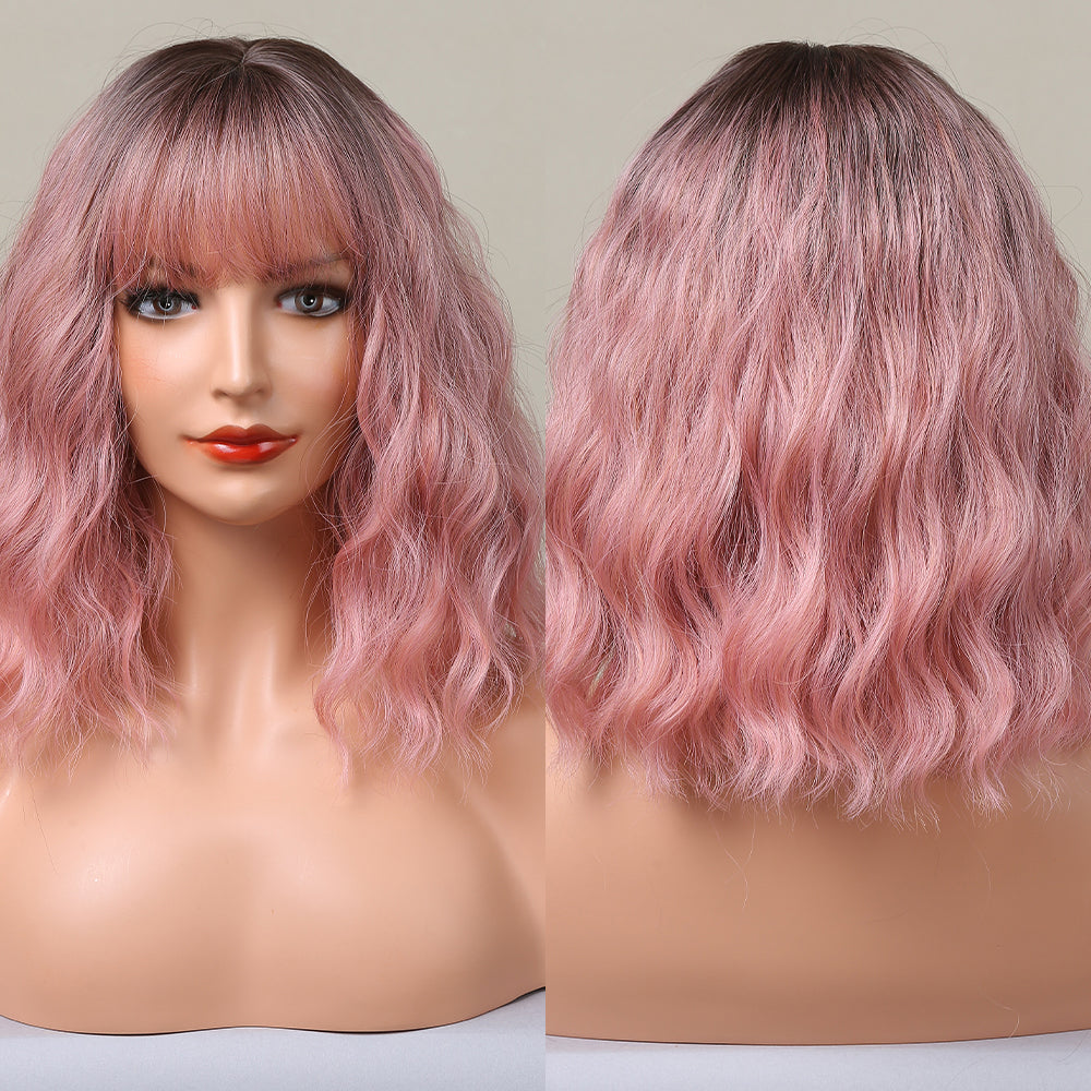 Pink Gradient | Curly Bob | 14inch | Apn Realway