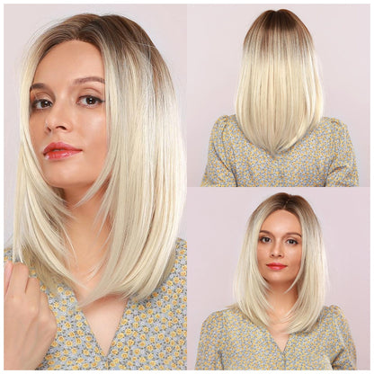 White Gold Gradient | Straight Bob | 18inch | SM316 | Apn KolifyHK