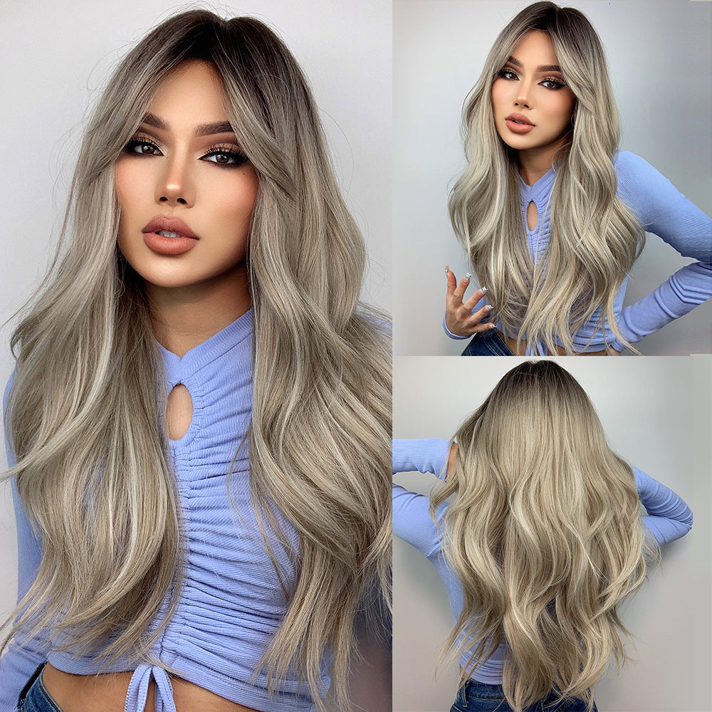 Gray Gradient | Curly Wave| Synthetic Wig | 26inch | SM457 | Apn 51talk