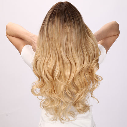 London | Ombre and Blonde Wig | Deep Wave Wig | 26 inch Wig | TM Pop