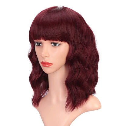 Eliza | Wine Red Wig | Short Bob Curly Wig | 14 inch Wig | SM035 | Apn Popinrow