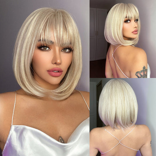 Bailey | Blonde Wig | Straight Bob Wig | 14 inch Wig | TM Pop