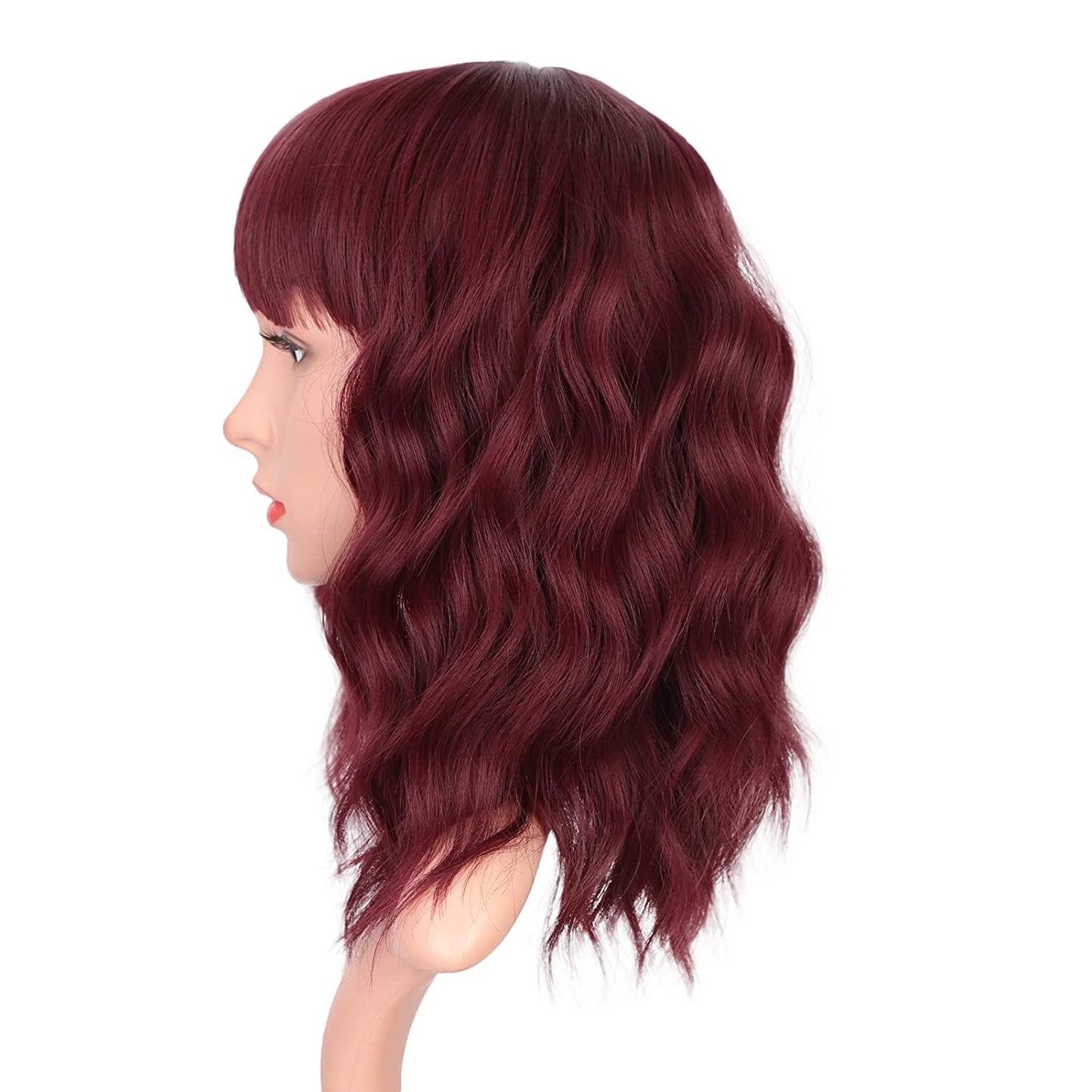 Eliza | Wine Red Wig | Short Bob Curly Wig | 14 inch Wig | SM035 | Apn Popinrow