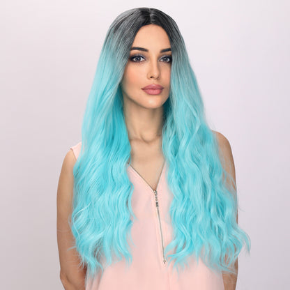 Karol G | Cosplay | Light Blue and Ombre Wig | Body Wave Wig | 26 inch Wig | TM Pop