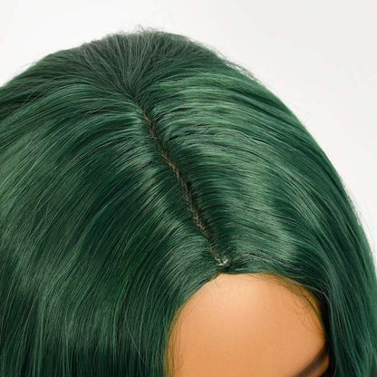 Color: emerald green wig Style: body wave wig Length: 28 inch wig