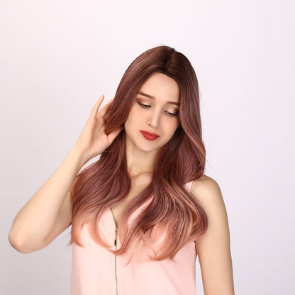 Taylor | Pink and Ombre Wig | Deep Wave Wig | 24 inch Wig | SM8040 | Apn Faith