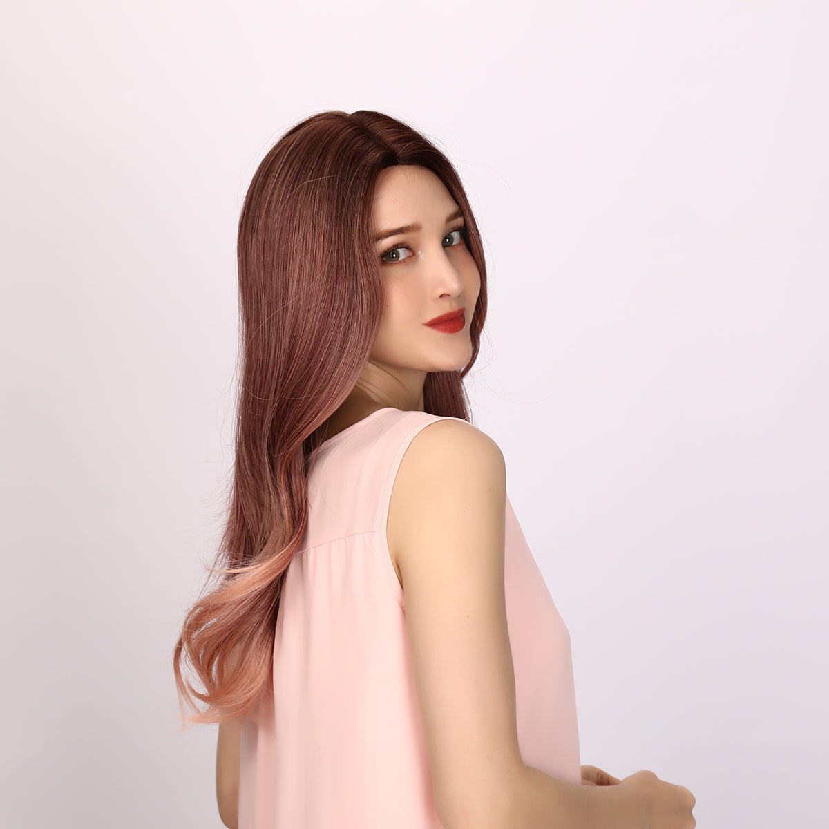 Taylor | Pink and Ombre Wig | Deep Wave Wig | 24 inch Wig | SM8040 | Apn Faith