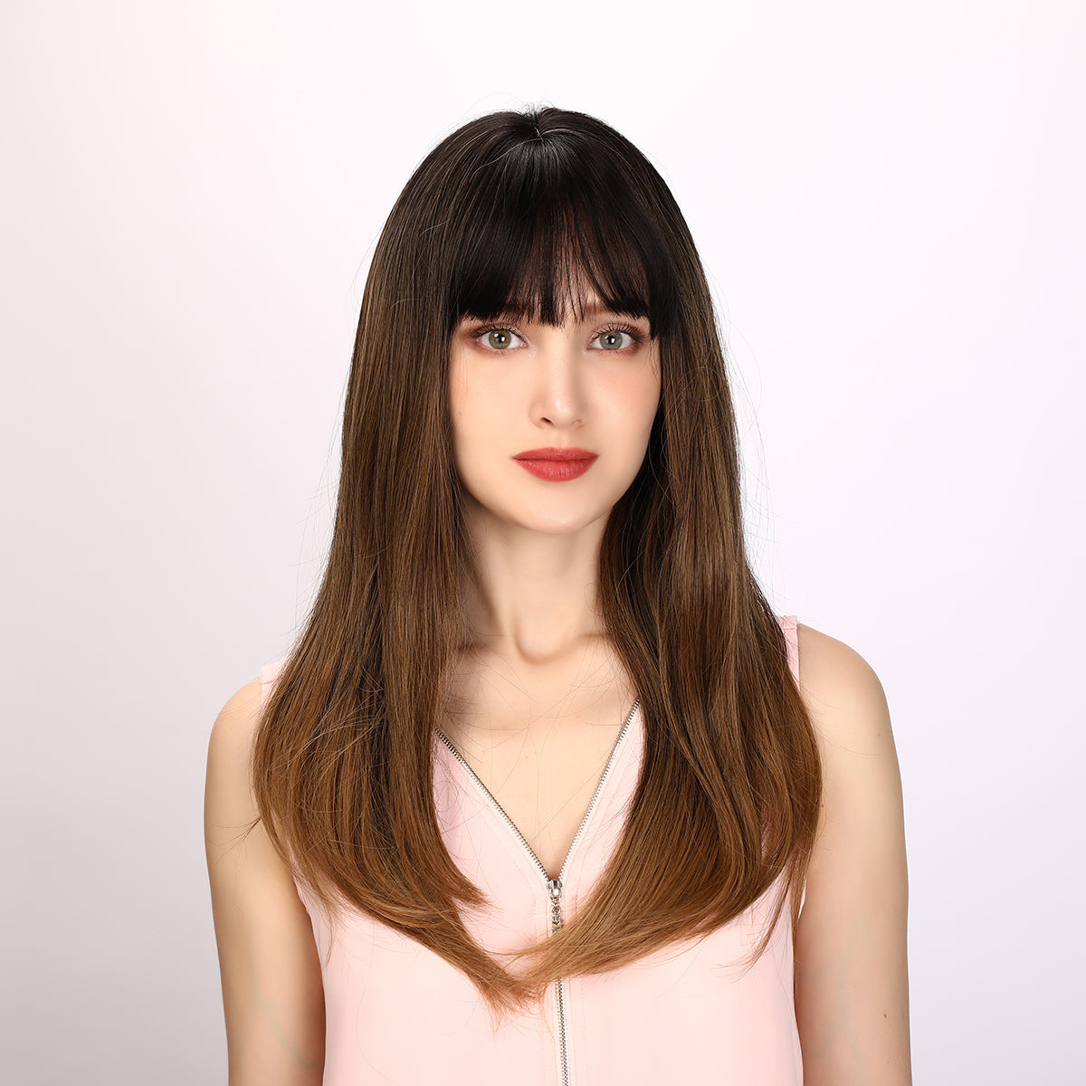 Sawyer | Brown and Ombre Wig | Straight Hair Wig | 26 inch Wig | SM5067 | Apn Popinrow