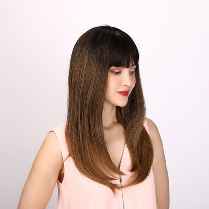 Sawyer | Brown and Ombre Wig | Straight Hair Wig | 26 inch Wig | SM5067 | Apn Popinrow