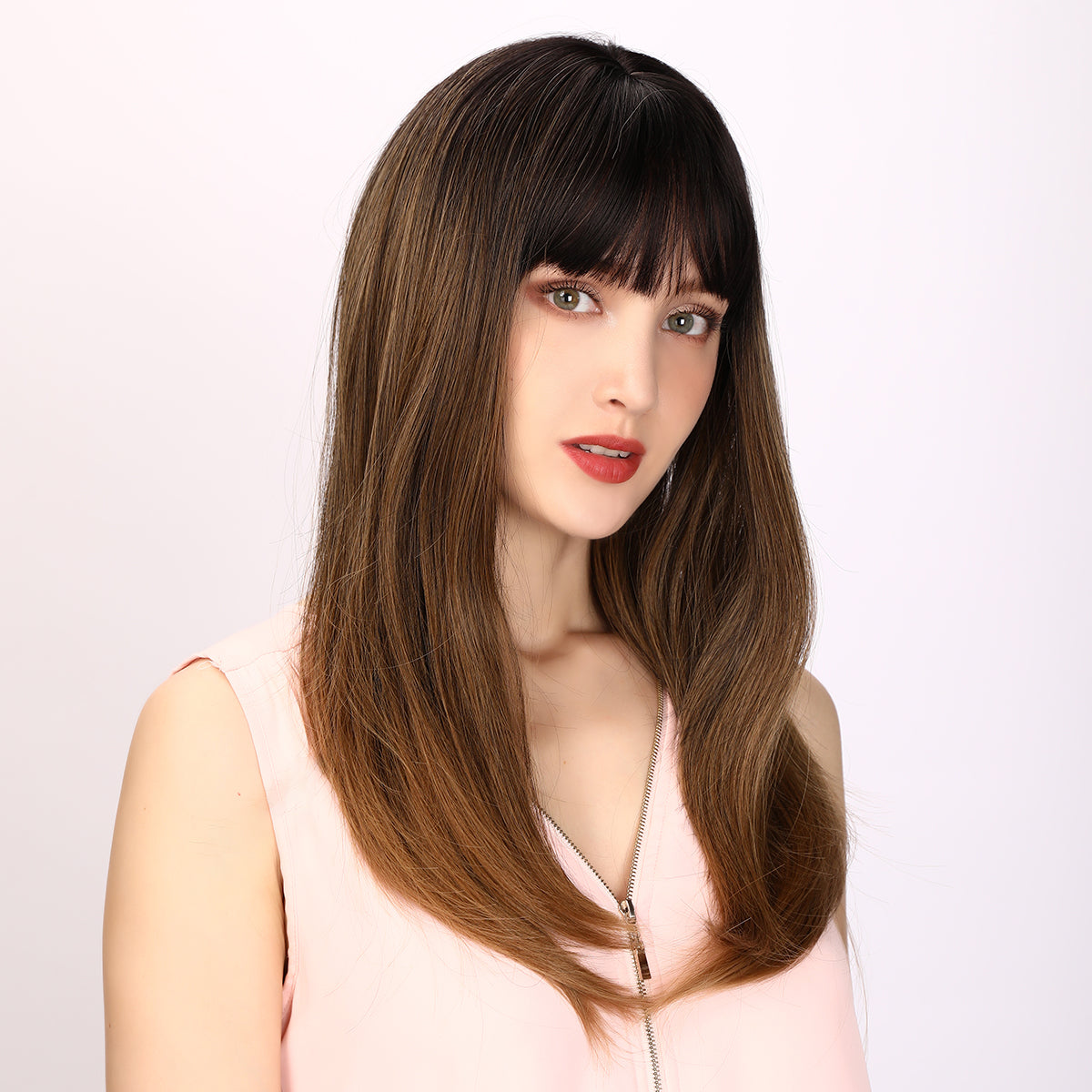 Sawyer | Brown and Ombre Wig | Straight Hair Wig | 26 inch Wig | SM5067 | Apn Popinrow