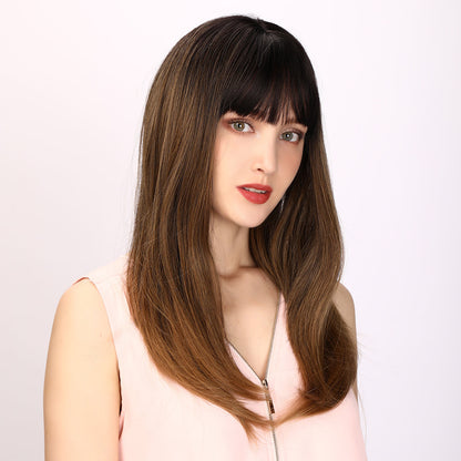 Sawyer | Brown and Ombre Wig | Straight Hair Wig | 26 inch Wig | SM5067 | Apn Faith