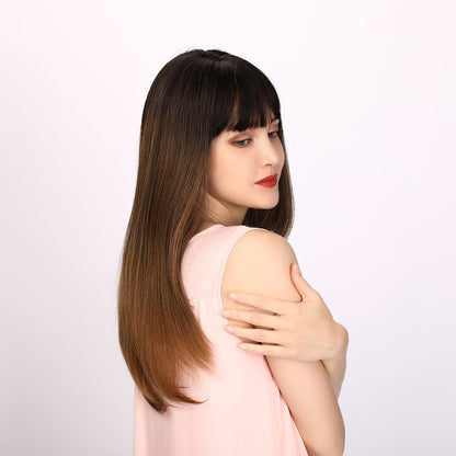 Sawyer | Brown and Ombre Wig | Straight Hair Wig | 26 inch Wig | SM5067 | Apn Popinrow