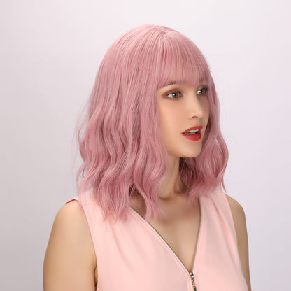 Harlow | Pink Wig | Curly Bob Wig | 16 inch Wig | SM210-1 | Apn Faith