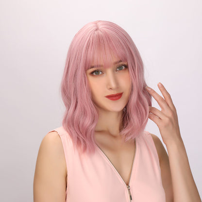 Harlow | Pink Wig | Curly Bob Wig | 16 inch Wig | SM210-1 | Apn Popinrow