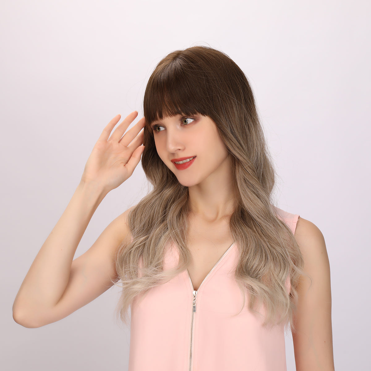 Callie | Gray and Brown Gradient Wig | Loose Wave Wig | 22 inch Wig | SM303-1 | Apn Popinrow