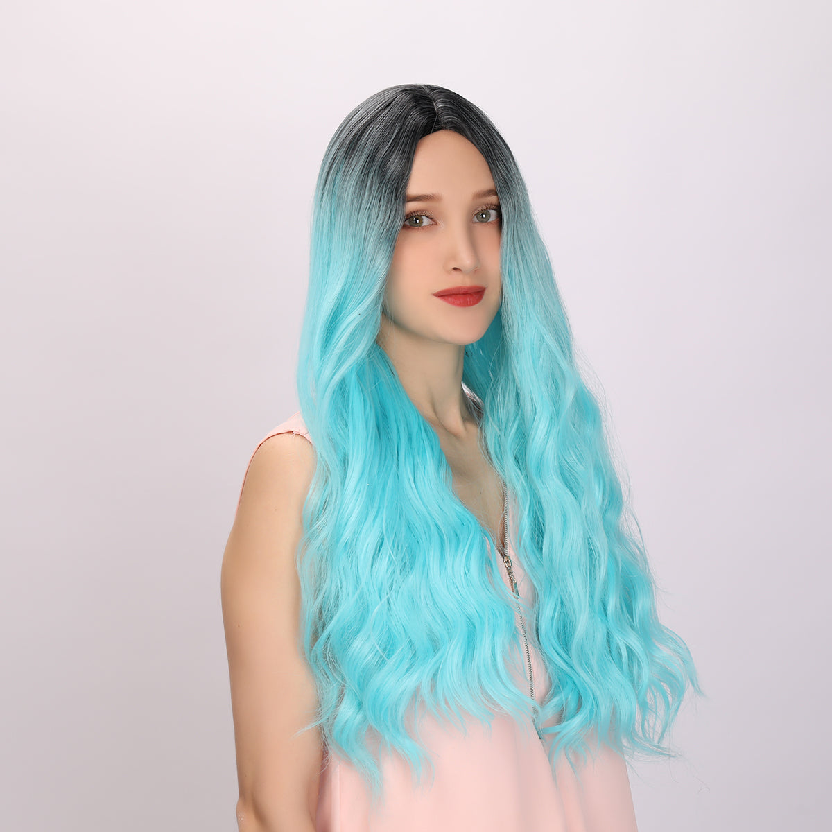 Karol G | Cosplay | Light Blue and Ombre Wig | Body Wave Wig | 26 inch Wig | SM9009 | Apn MCZJ