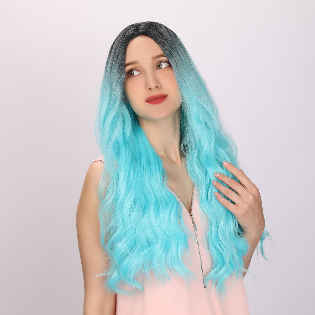 Karol G | Cosplay | Light Blue and Ombre Wig | Body Wave Wig | 26 inch Wig | SM9009 | Apn MCZJ