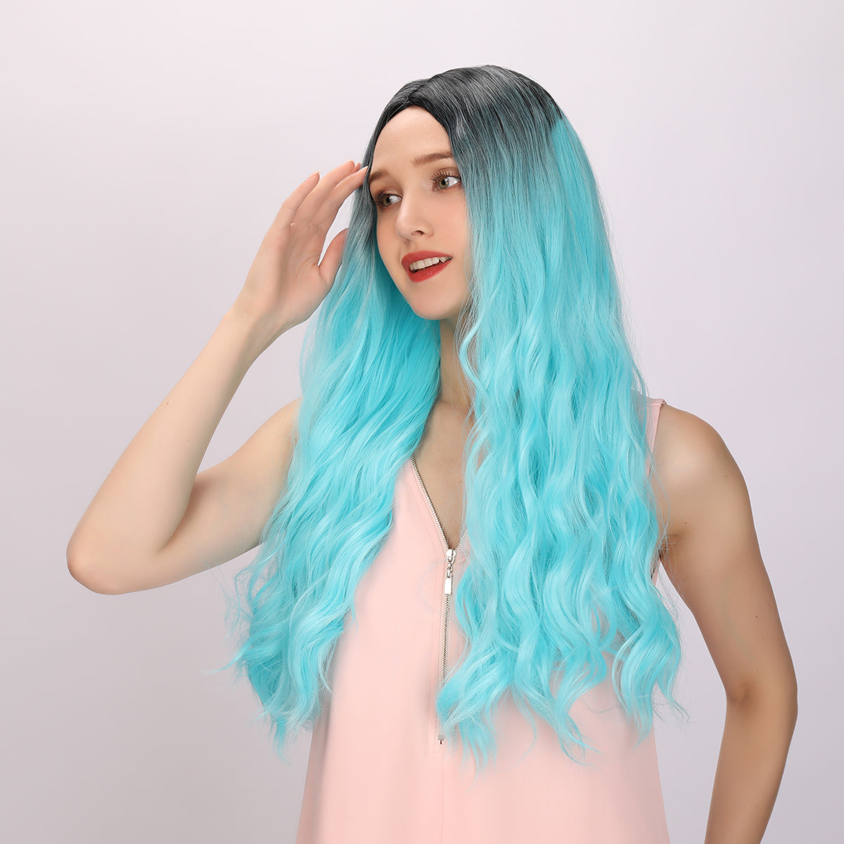 Karol G | Cosplay | Light Blue and Ombre Wig | Body Wave Wig | 26 inch Wig | SM9009 | Apn Popinrow