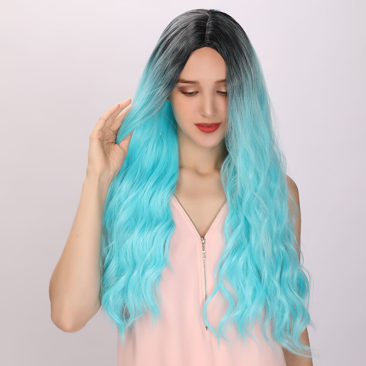 Karol G | Cosplay | Light Blue and Ombre Wig | Body Wave Wig | 26 inch Wig | SM9009 | Apn Popinrow