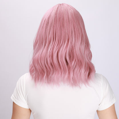 Harlow | Pink Wig | Curly Bob Wig | 16 inch Wig | TM Pop