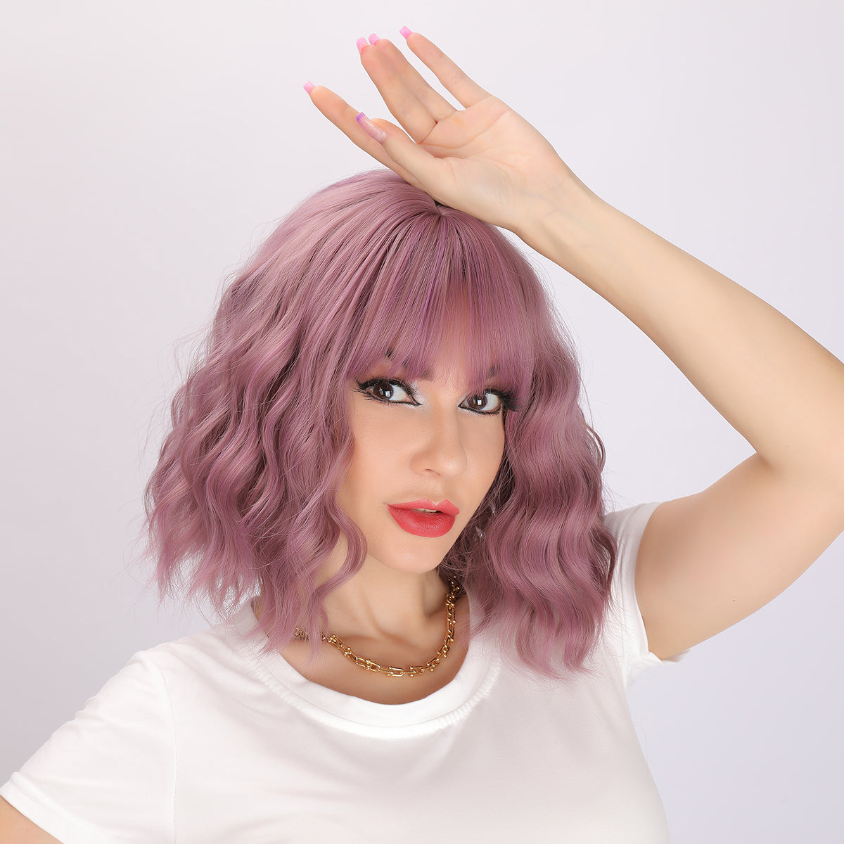 Valeria | Purple Wig | Straight Bob Wig | 14 inch Wig | SM033 | Apn Faith