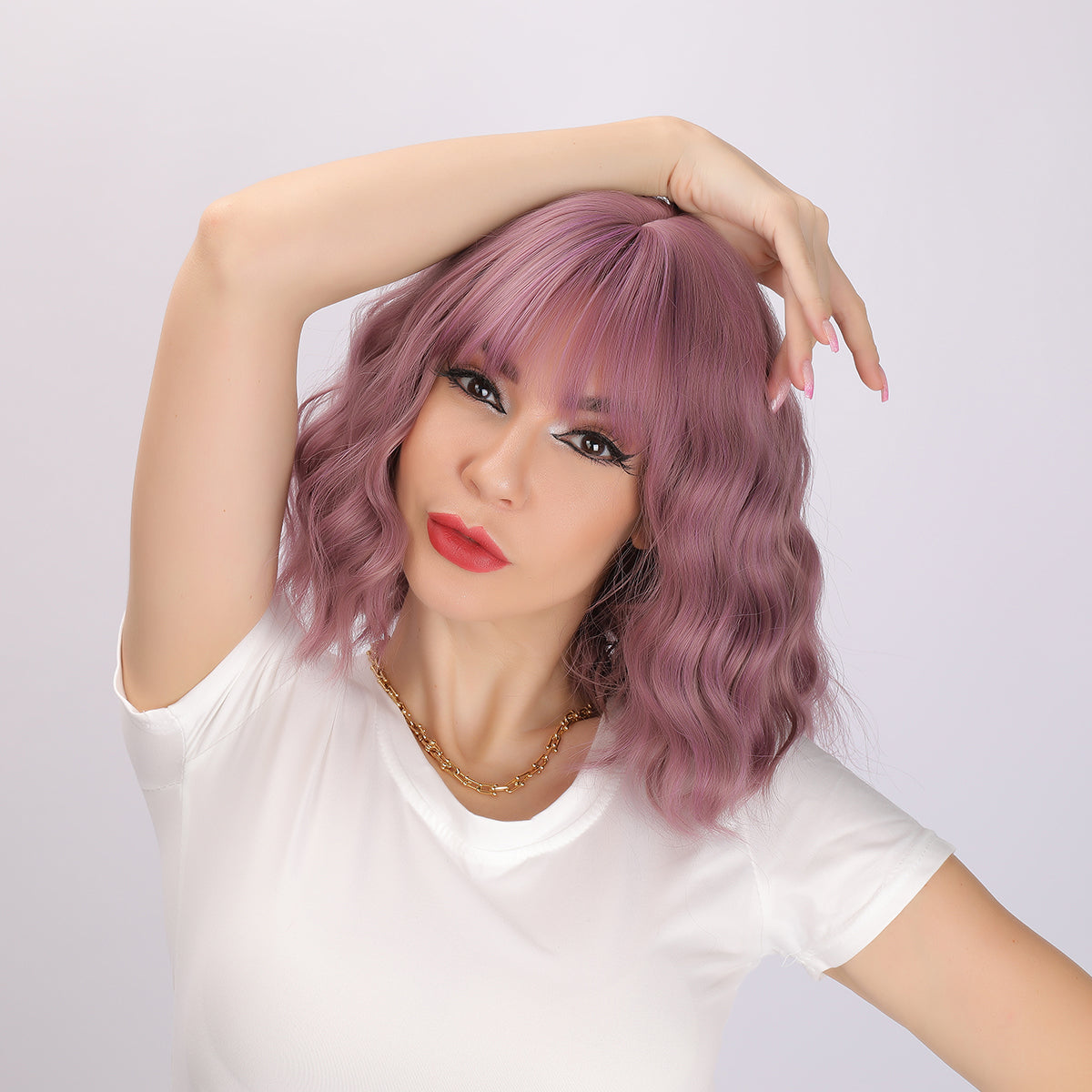 Valeria | Purple Wig | Straight Bob Wig | 14 inch Wig | SM033 | Apn Faith