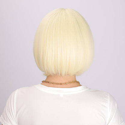 Leia | Blonde Wig | Straight Bob Wig with Bangs | 12 inch Wig | SM222 | Apn VIPS