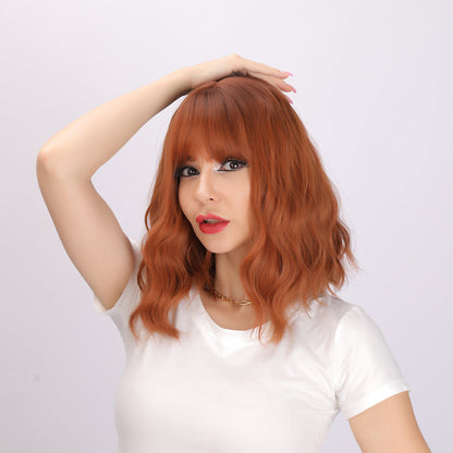 Laila | Orange Wig | Bob Curly Wig | 14 inch Wig | SM031 | Apn Faith